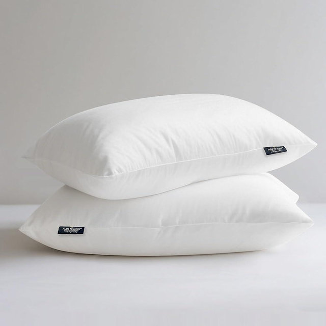 Farm To Home Organic Pillows King Size Set of 2, 100% Organic Cotton Cover, Down Alternative Hotel Quality Soft Bed Pillow for Back & Side Sleepers, Machine Washable, 20"x36", White