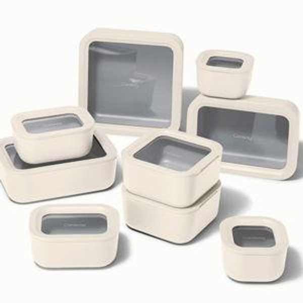 Glass Food Storage Containers with Lids | Cream 22-Pc Set
