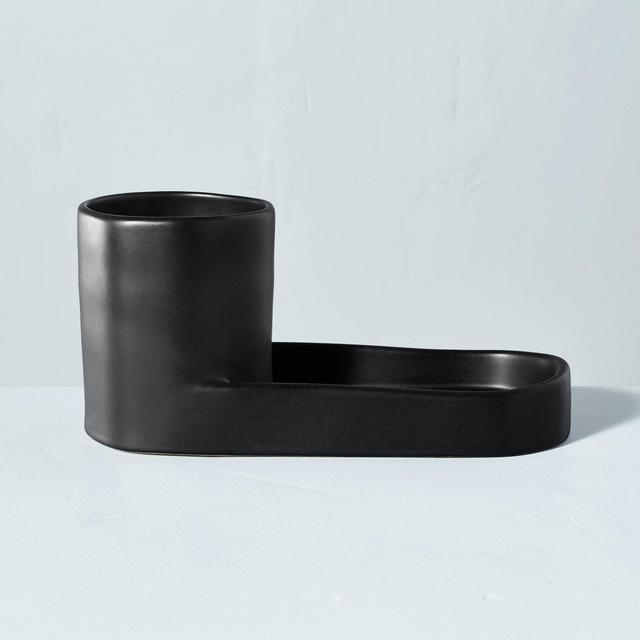 Stoneware Kitchen Sink Caddy Matte Black - Hearth & Hand™ with Magnolia