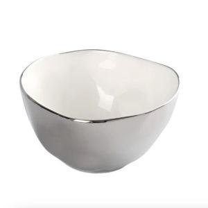 Pampa Bay - White & Silver Large Serving Bowl