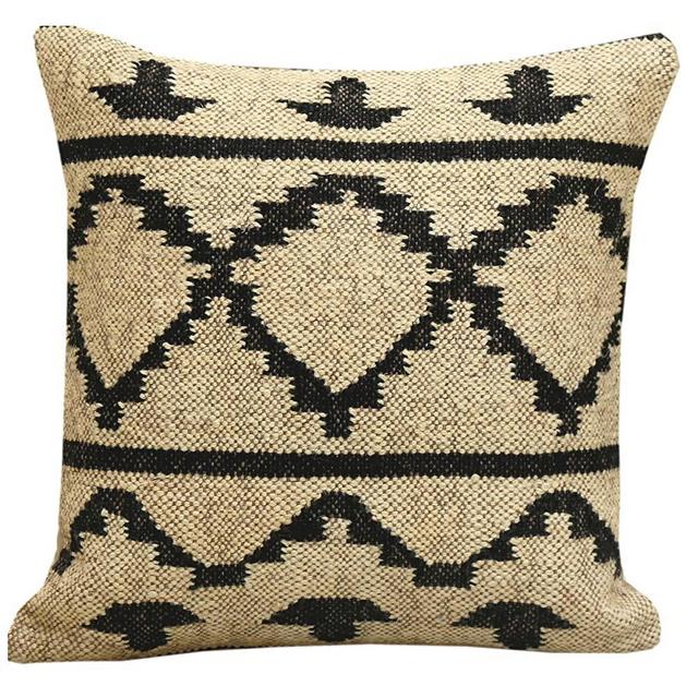 Trade Star Kilim Pillow Cover Square Cushion Handwoven Pillow Case Ethnic Pillow Cover 18 X 18 Indian Jute Cushions Decorative Pillow Sham Kelim Rug Cushion Cover Home Decor Pillows (Pattern 7)