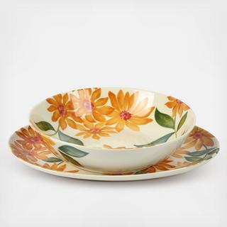 Sunnyflower 2-Piece Hand-Painted Serveware Set