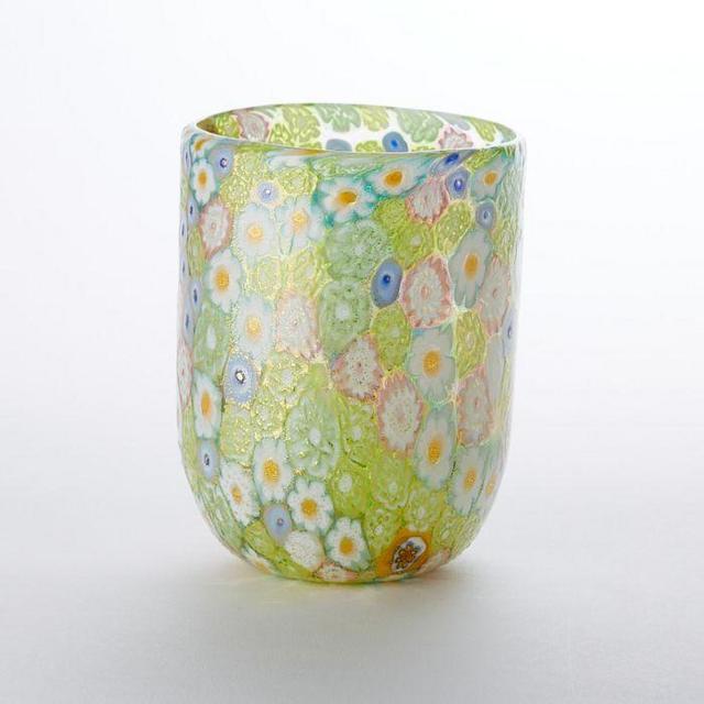 Murrine Glass Tumbler Lime Pastels