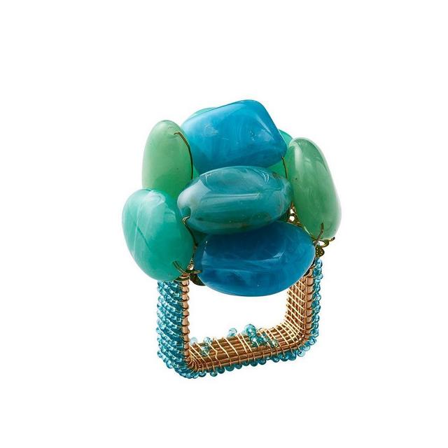 Sea Stone Napkin Rings, Sea Foam