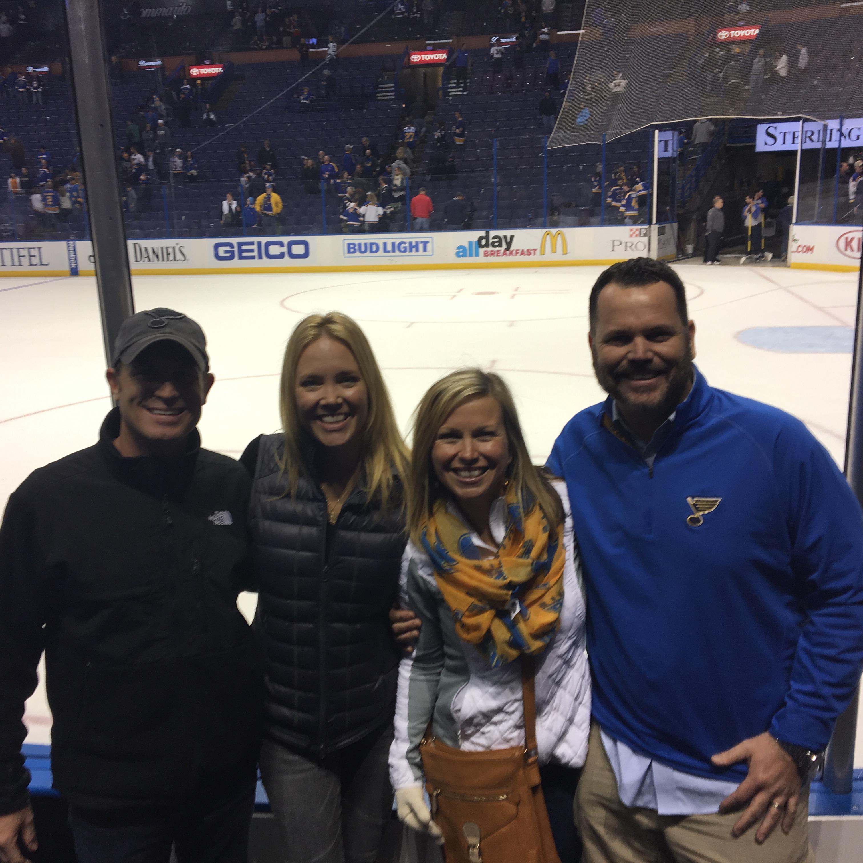 Blue game with Kirk and Erica in St. Louis