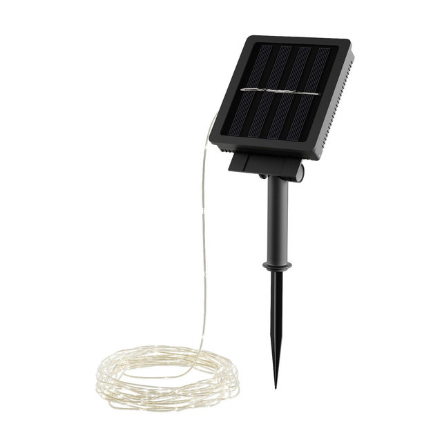 Outdoor Starry Solar String Lights- Solar Powered Warm White Fairy 100 LED Lights with 8 Lighting Modes for Patio, Backyard, Events by Nature Spring
