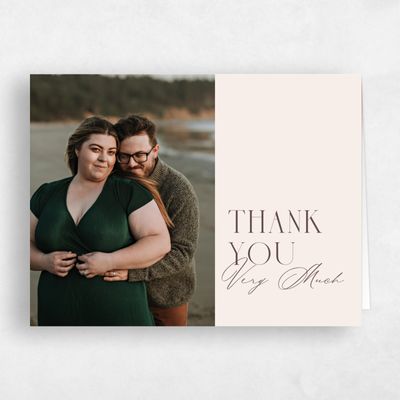 Beige Fall Wedding Thank You - Shahira Photo