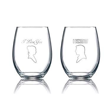 Star Wars Collectible Wine Glass Set (I Love You, I Know)