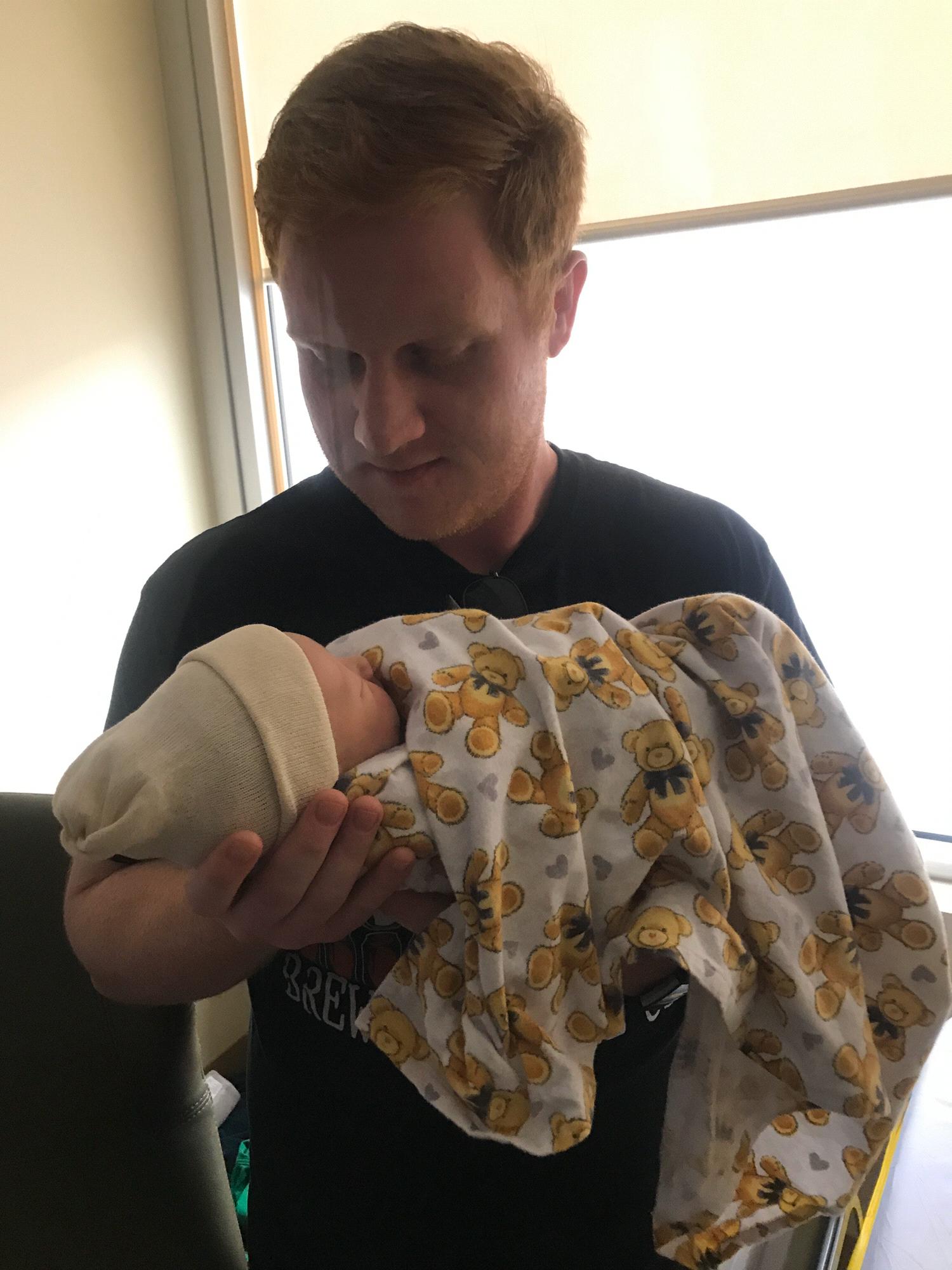 The first time Uncle Jared held baby Tristan, and my heart exploded!