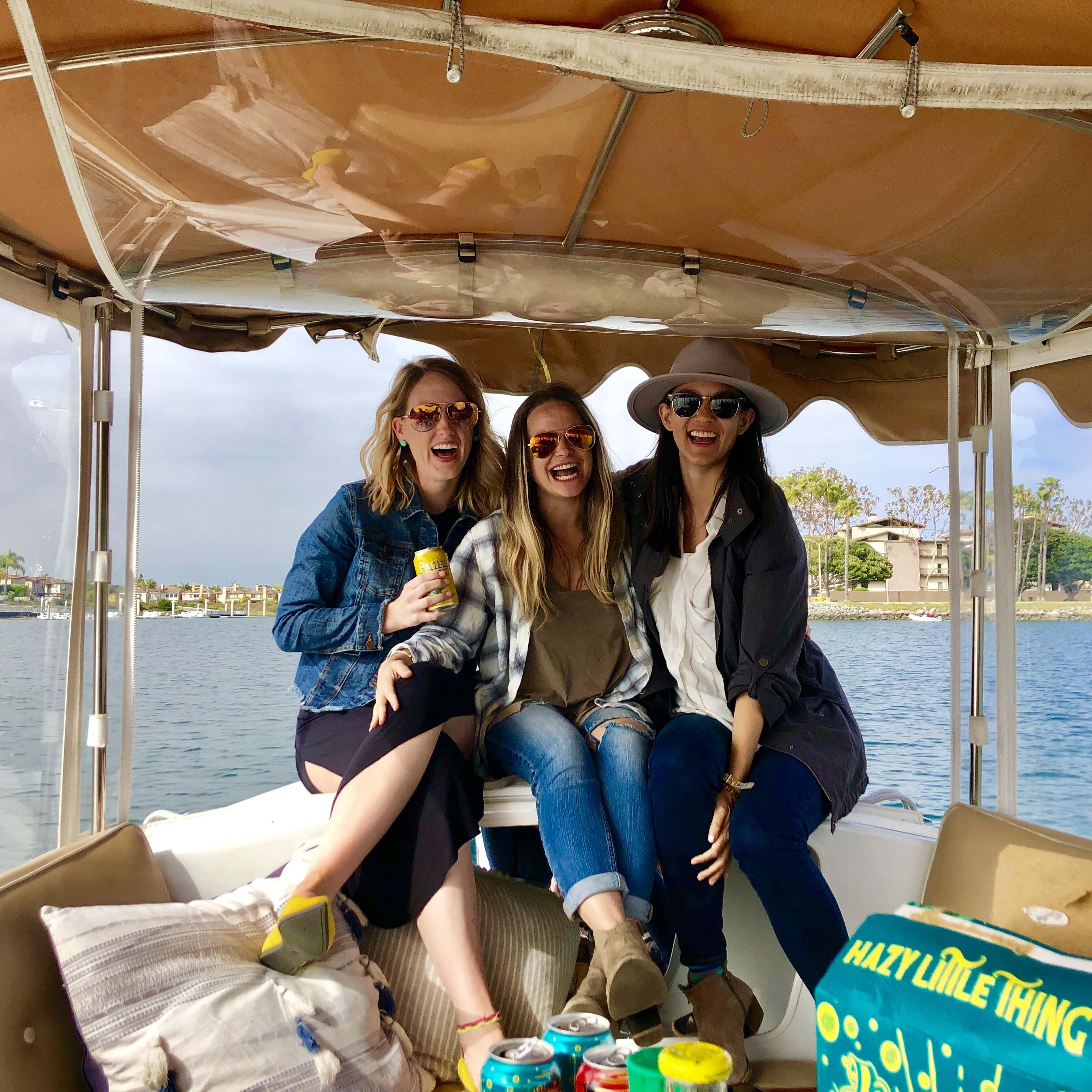 long beach duffy boat w/ brittany - one of our officiants!