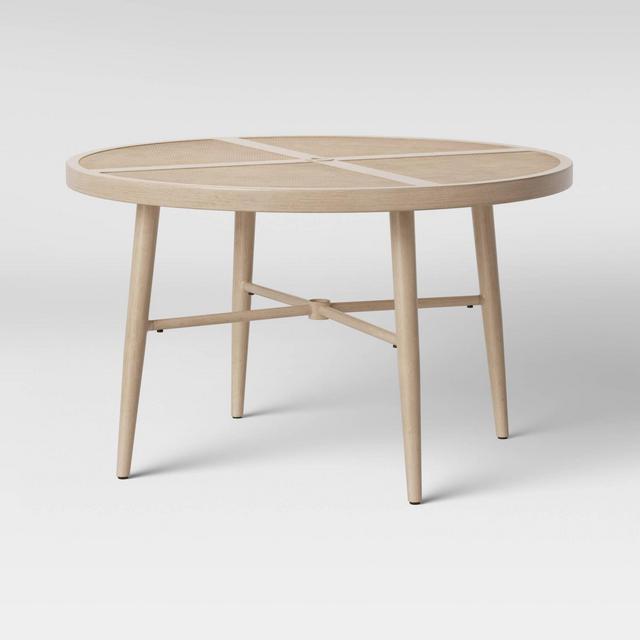 Leona 46" Round Crushed Bamboo Stamped Steel Top Patio Dining Table - Opalhouse™