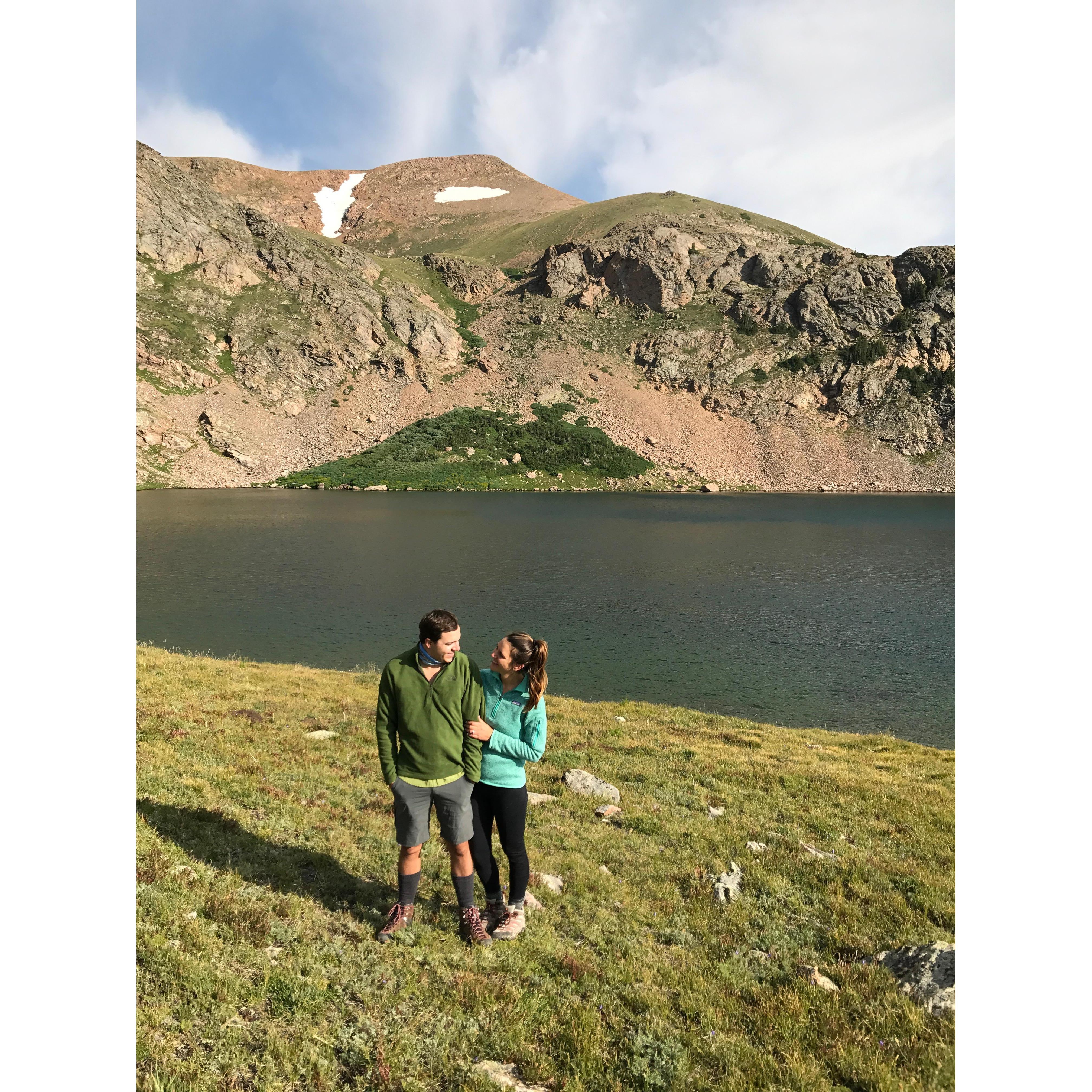 Our engagement - backpacking in Rollinsville