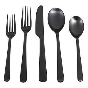 Cambridge® Silversmiths Julie Satin 20-Piece Flatware Set in Black