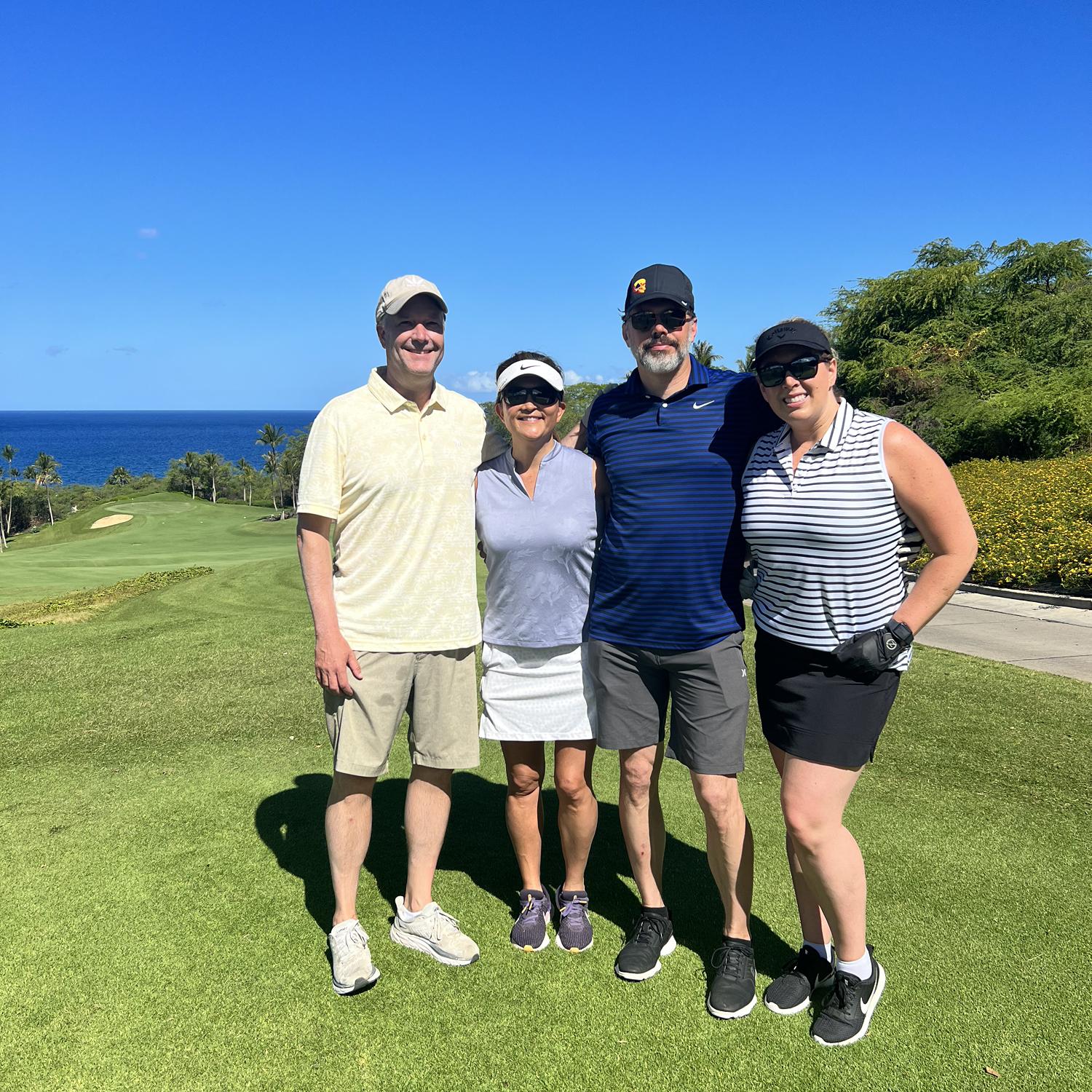 Golf earlier in the day with Libby's mentor & her husband. Bernell had the ring on him during this round of golf.