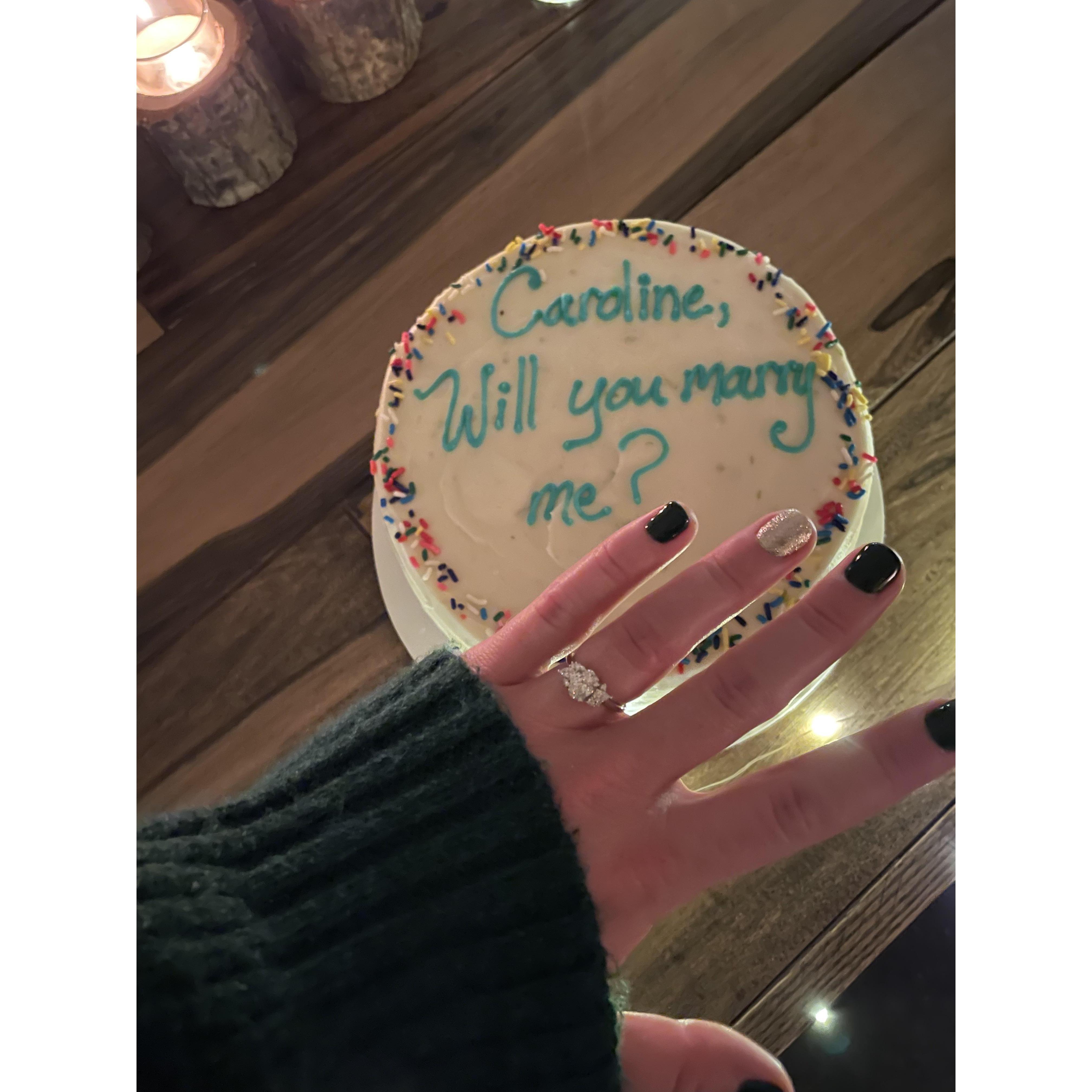 Ryan and I love the Richmond dessert restaurant "Shyndigz" and who doesn't like cake included in the proposal?