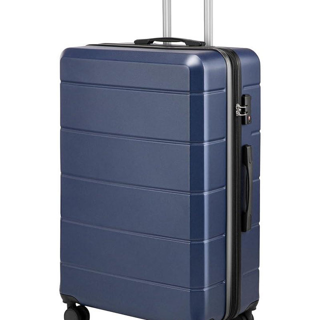YOETEY 28 Inch Checked Luggage with Spinner Wheels, 106L Large Expandable Hardside Suitcase with TSA Lock, Durable ABS Hard Shell for Family Vacation and International Travel (28 in, Blue)