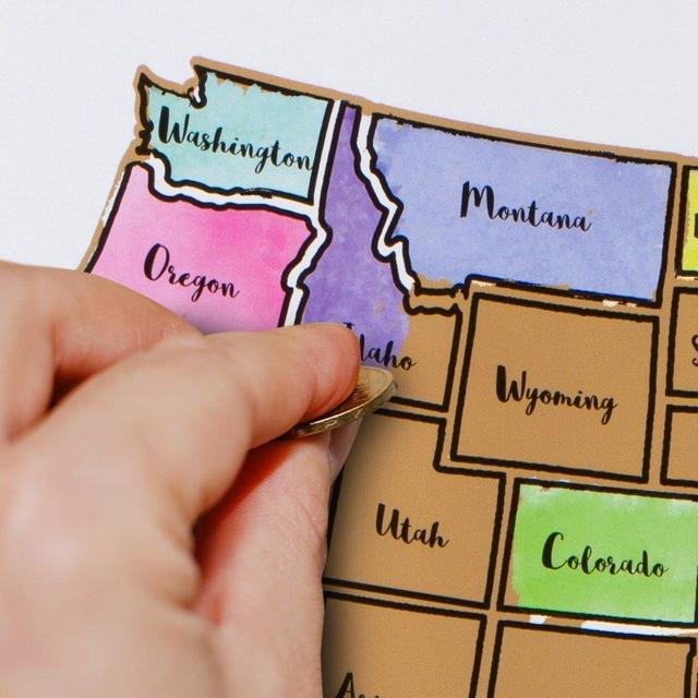 Scratch Off Map of The United States - Fun 'Learn The 50 States' Maps for Kids - USA Oversized Watercolor Pastel Travel Tracker Map - Gift - Where I Have Been Maps - Great at Home Learning Tool