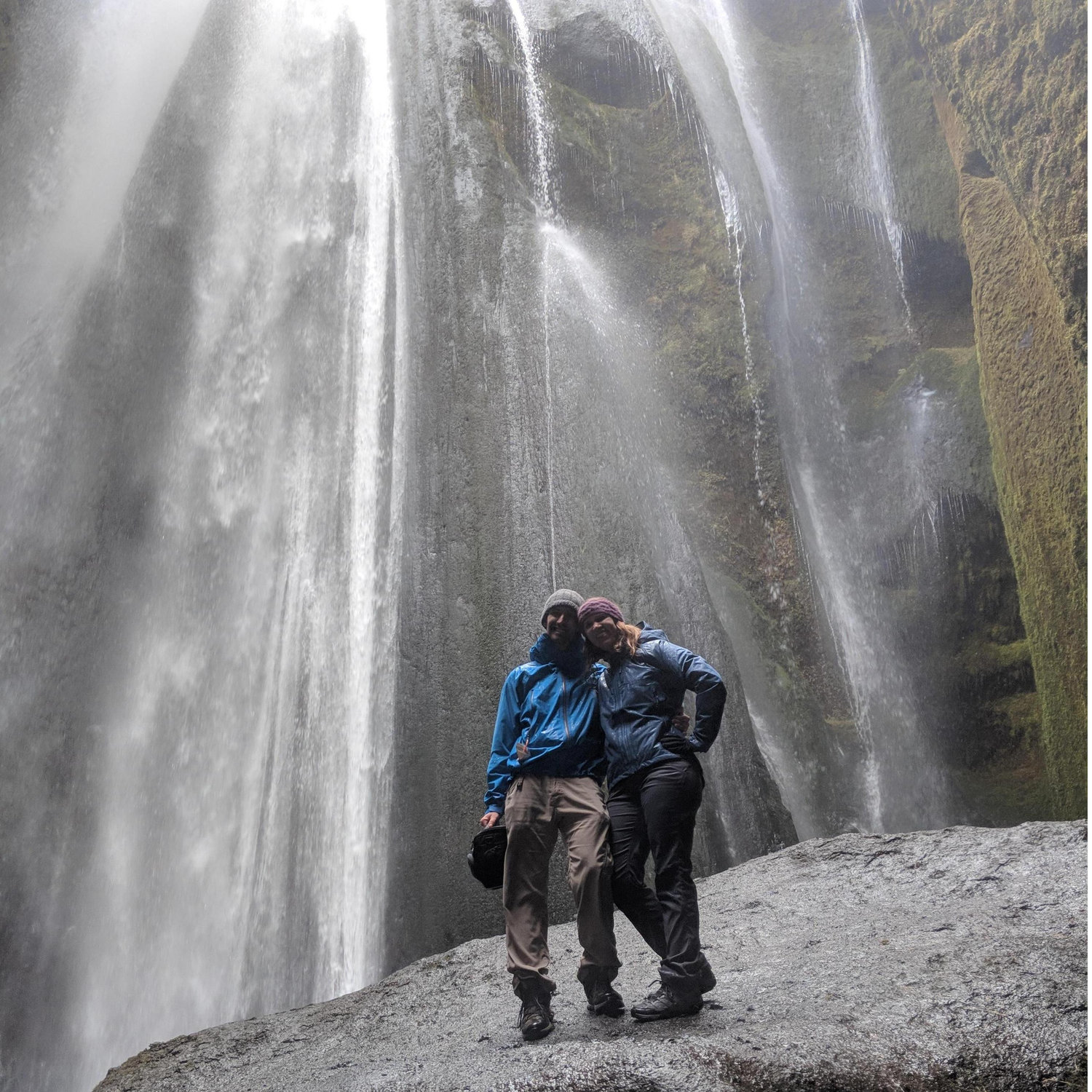 Hidden waterfall in Iceland - we got quite wet trying to make it here