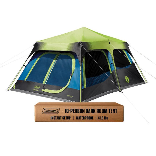 Coleman Instant Tent with 1-Minute Setup, 4/6/8/10 Person Tent with Pre-Attached Poles, Air Vent, & Carry Bag