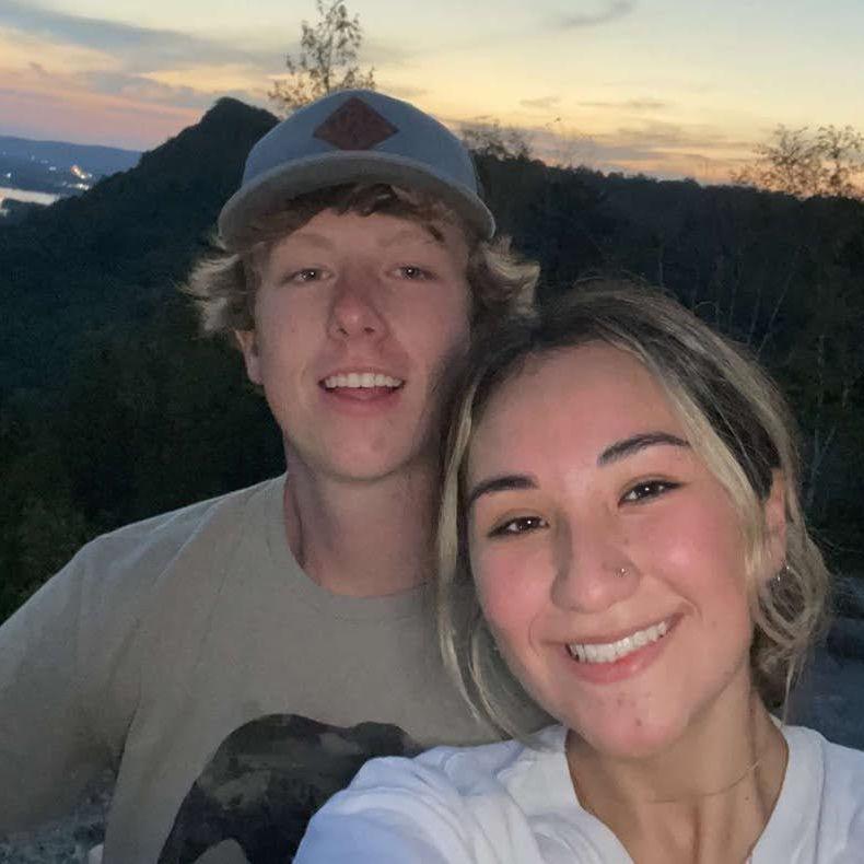 Our first picture of the two of us- hiking Sugar Loaf