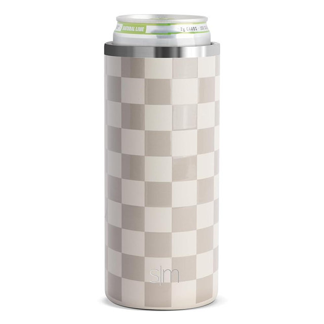 Simple Modern Skinny Can Cooler | Slim Insulated Stainless Steel Drink Sleeve Holder | Insulate Seltzer, Soda, Beer, Energy Drinks | Gift for Women Her | Ranger Collection | Slim 12oz | Checkmate