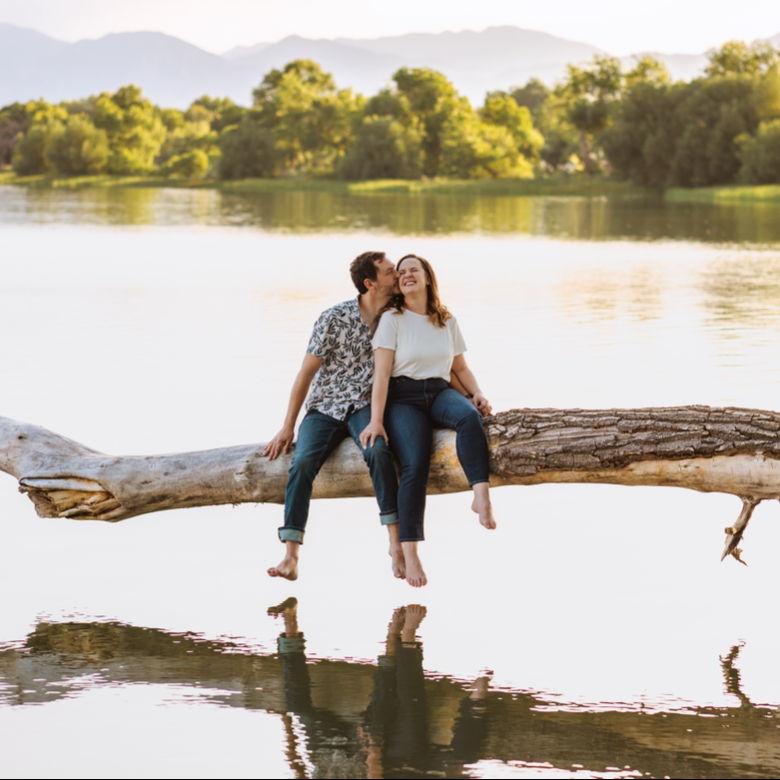 This was at our engagement photo shoot and we literally crawled on this rickety log over a gross lake. And didn't use one pic because Duncan's foot was trying too hard to not touch the lake water.