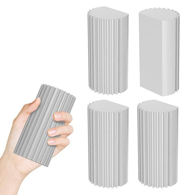 Magical Dust Cleaning Sponges Damp Clean Duster Sponge Household Cleaning Sponge for Cleaning Blinds Baseboards and Vents 4 Pcs Reusable Dusters Sponges Grey