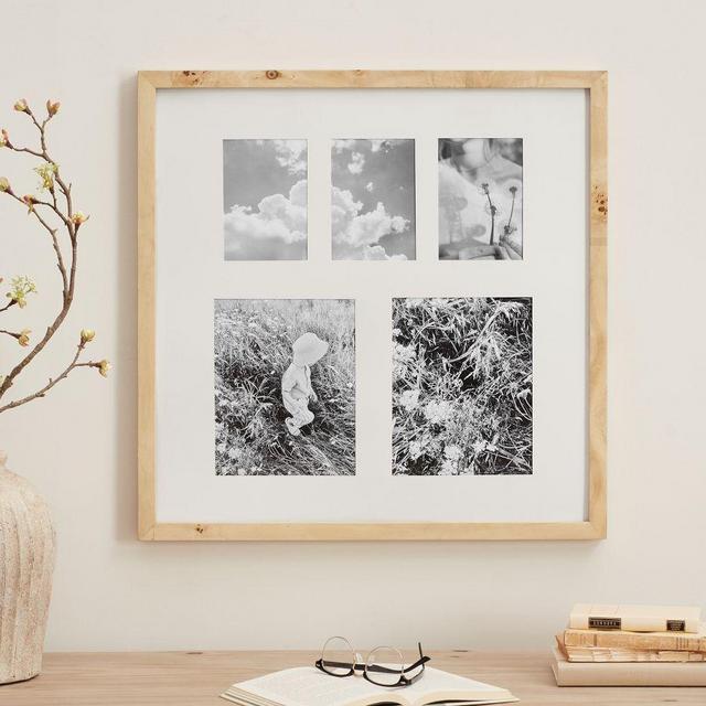 Burlwood Gallery Frames, 25"x25" (8"x10", 5"x7" Opening)