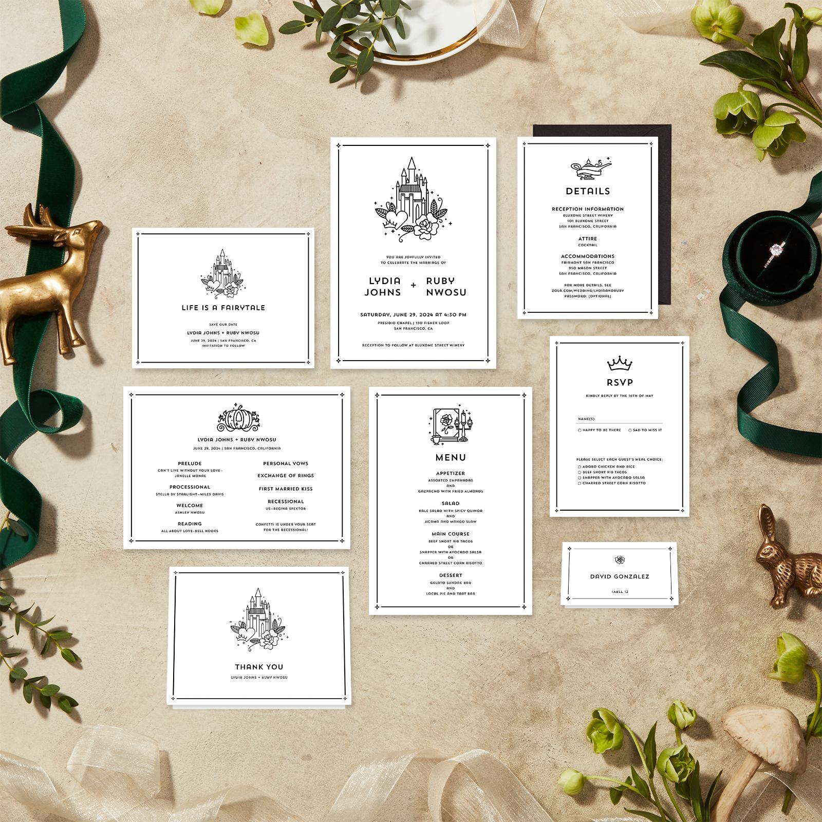 Zola Save The Dates Fairytale Landscape