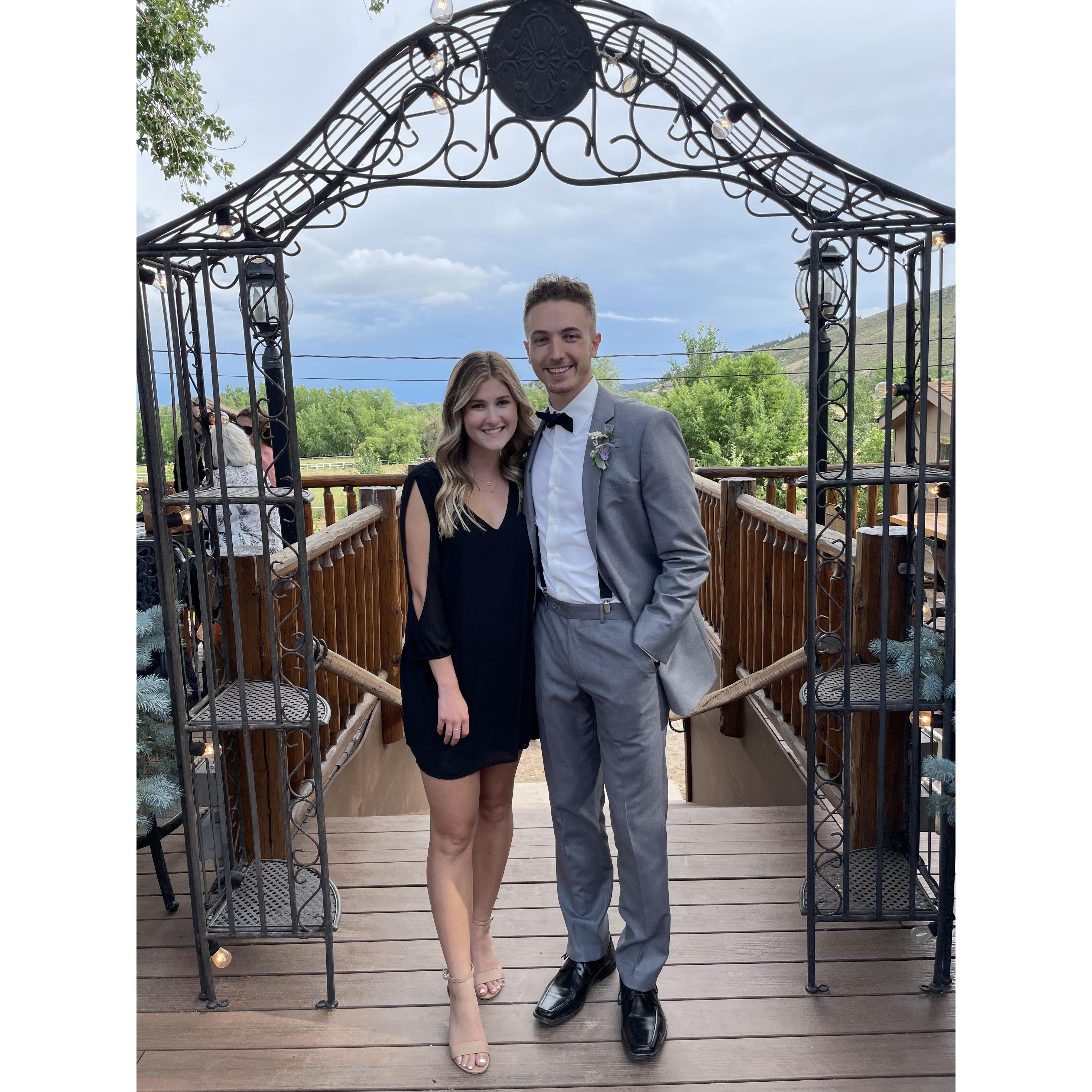 At Sam and Lexi's Colorado wedding.
