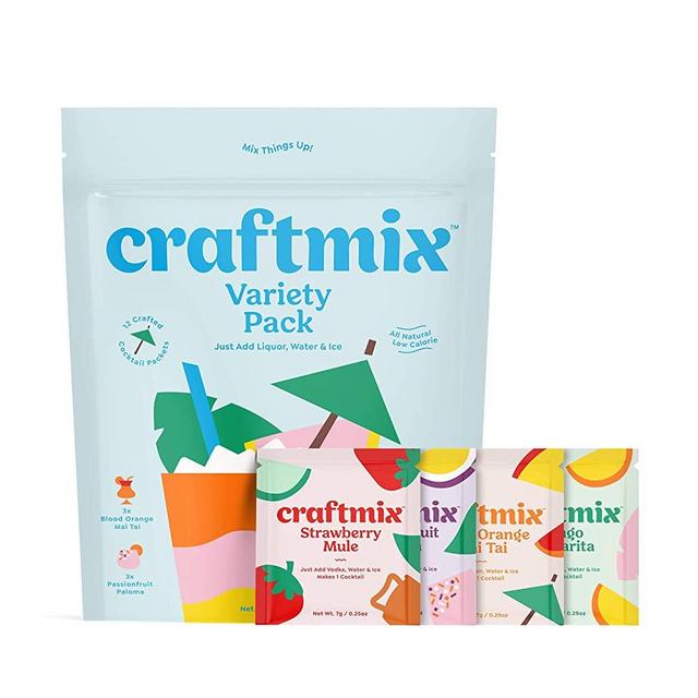 Craftmix Cocktail Mixers Variety Pack Mai Tai Margarita Mule Paloma Flavors Gift Travel Kit Skinny Natural Low Sugar Calorie Keto Mocktail Juice Drink Mix Set Alcohol Free Girl Bitters Beverage