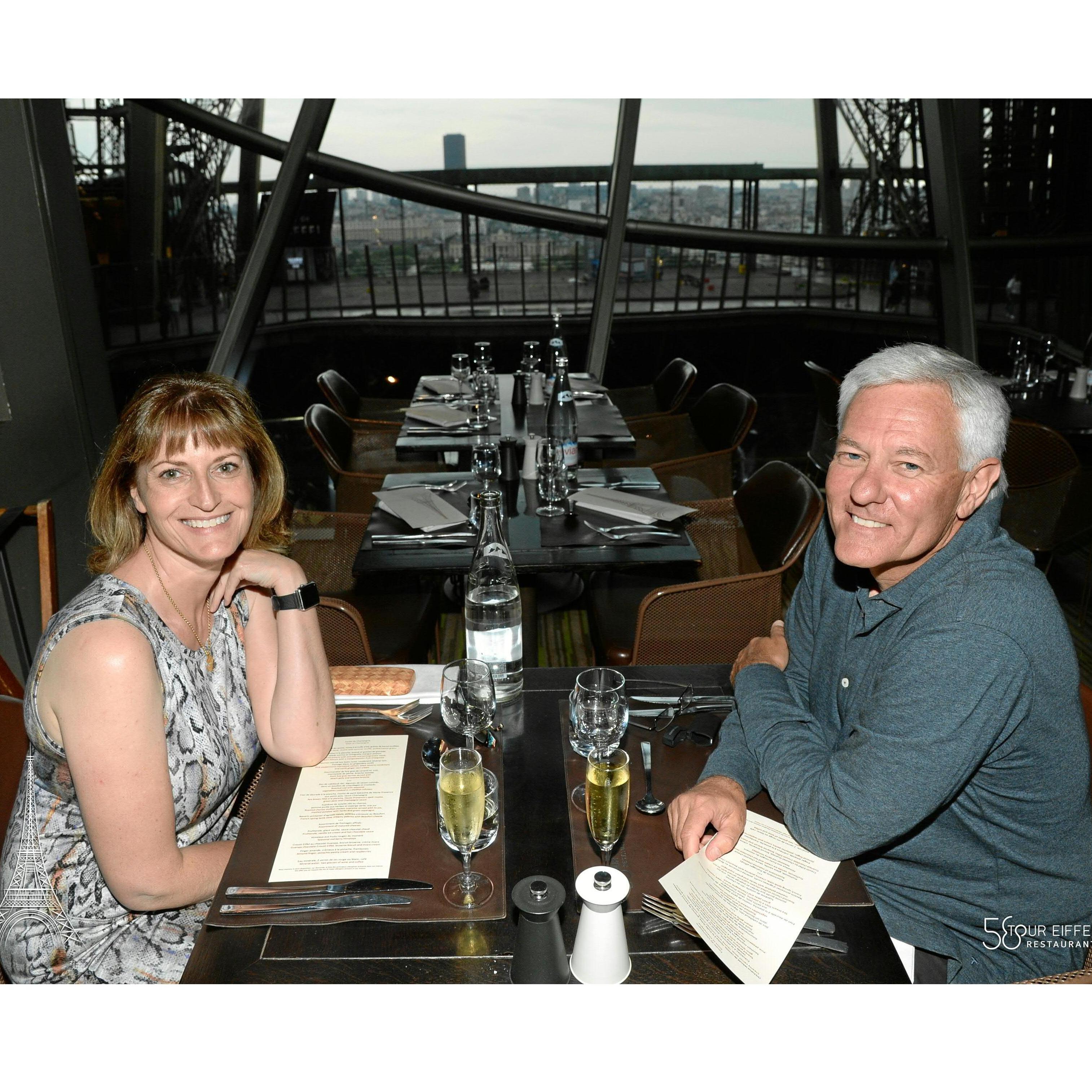 Dinner at the Eiffel Tower in Paris. Can it get anymore romantic!