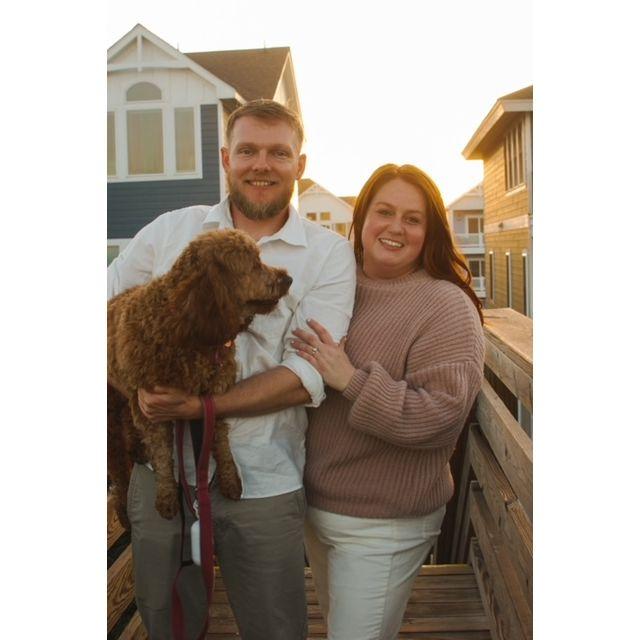 Outer Banks, NC Engagement photos ft. Rita. Thanks to our talented friend, Maren!
