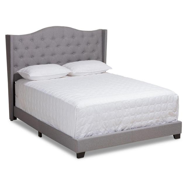 Baxton Studio Andreas King Tufted Upholstered Platform Bed in Grey