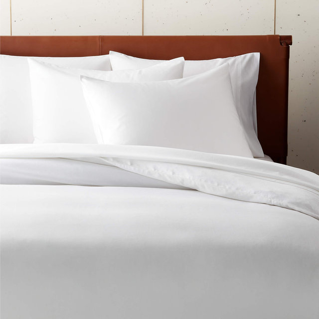 Classic Organic Cotton Sateen 520 Thread Count White King Duvet Cover