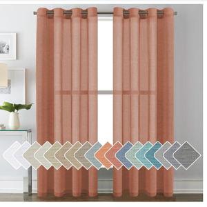 Linen Curtains (52x84 Inch, Terracotta)