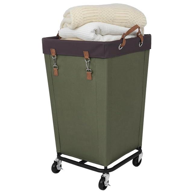 StorageWorks Laundry Hamper with Wheels, 160L Large Hampers for Laundry Rolling Laundry Basket, Dirty Clothes Hamper for Hotel, Home, Closet, Dorm, Green, 1-Pack