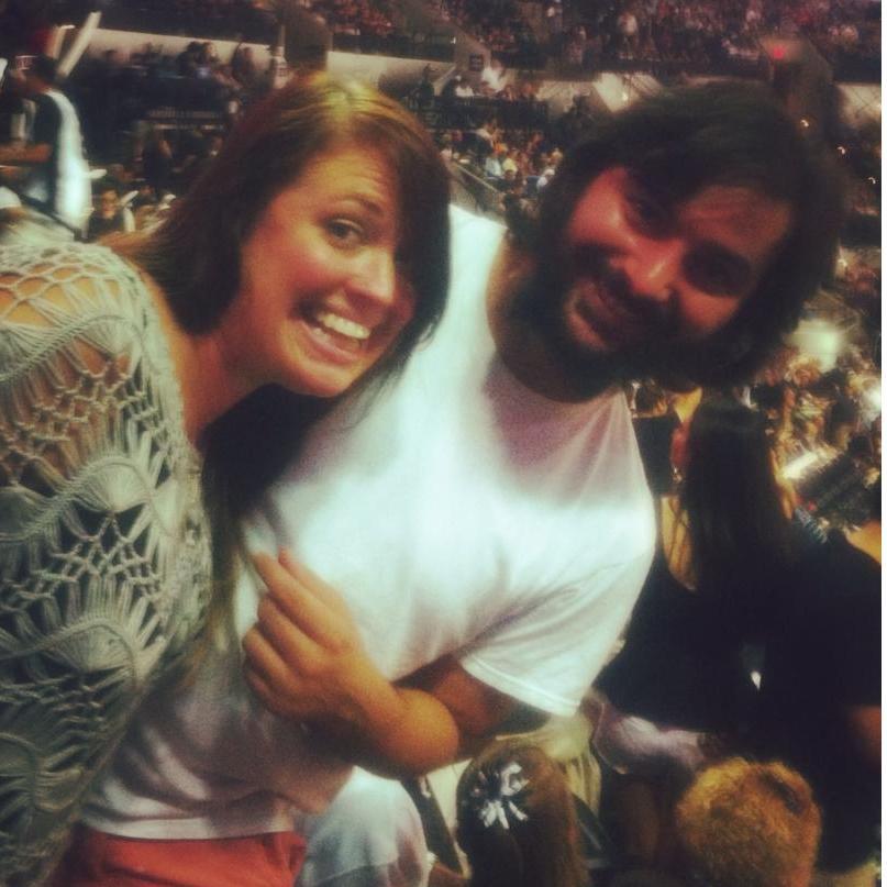 Rayda & Sarah's first Spurs game. Go Spurs Go!