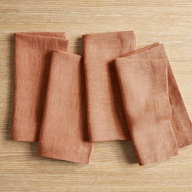 Mason Oversized Linen Napkins, Set of 4 - Clay