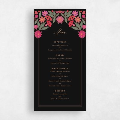 Black Wedding Menu - Juliet