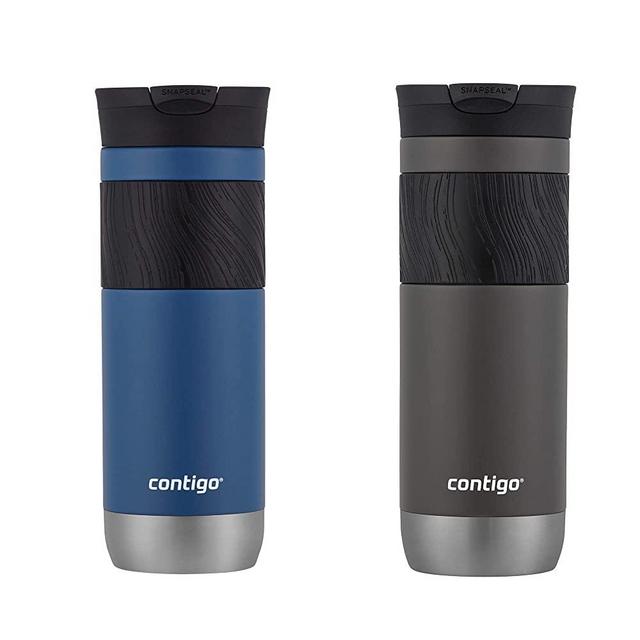 Contigo Snapseal Insulated Travel Mug, 20 oz, Sake/Blue corn