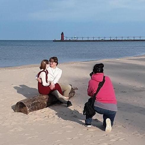 Behind the scenes of our engagement photos - this is one of our favorites. Thank you Aunt Ginger! <3