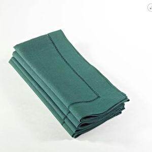 Saro Lifestyle Hemstitched Dinner Napkin (Set of 4), 20"x20", Jasper Green