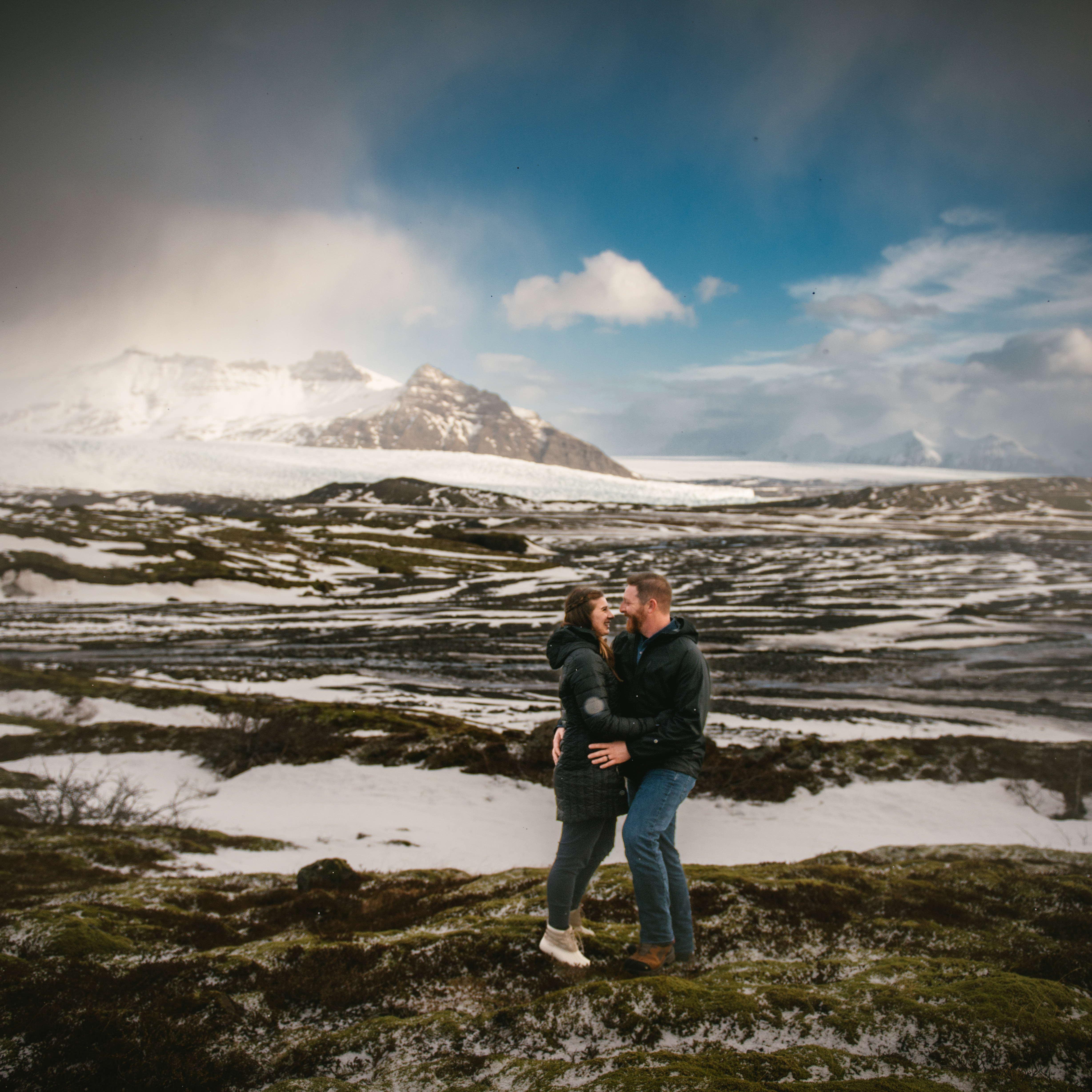 Hiking the morning of the ceremony.