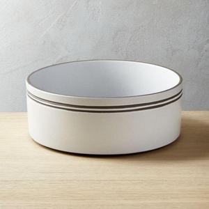 Pitch Round White Serving Bowl
