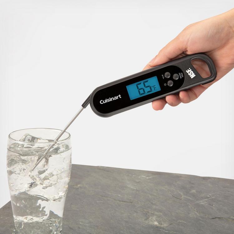 Black Compact Digital Folding Probe Thermometer - Waterproof - 4 1/2 - 1  count box