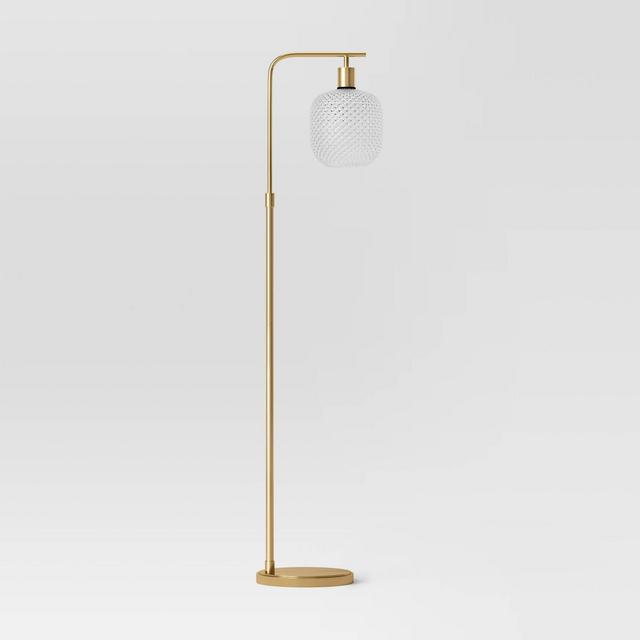 Glass Shaded Floor Lamp Brass - Threshold™