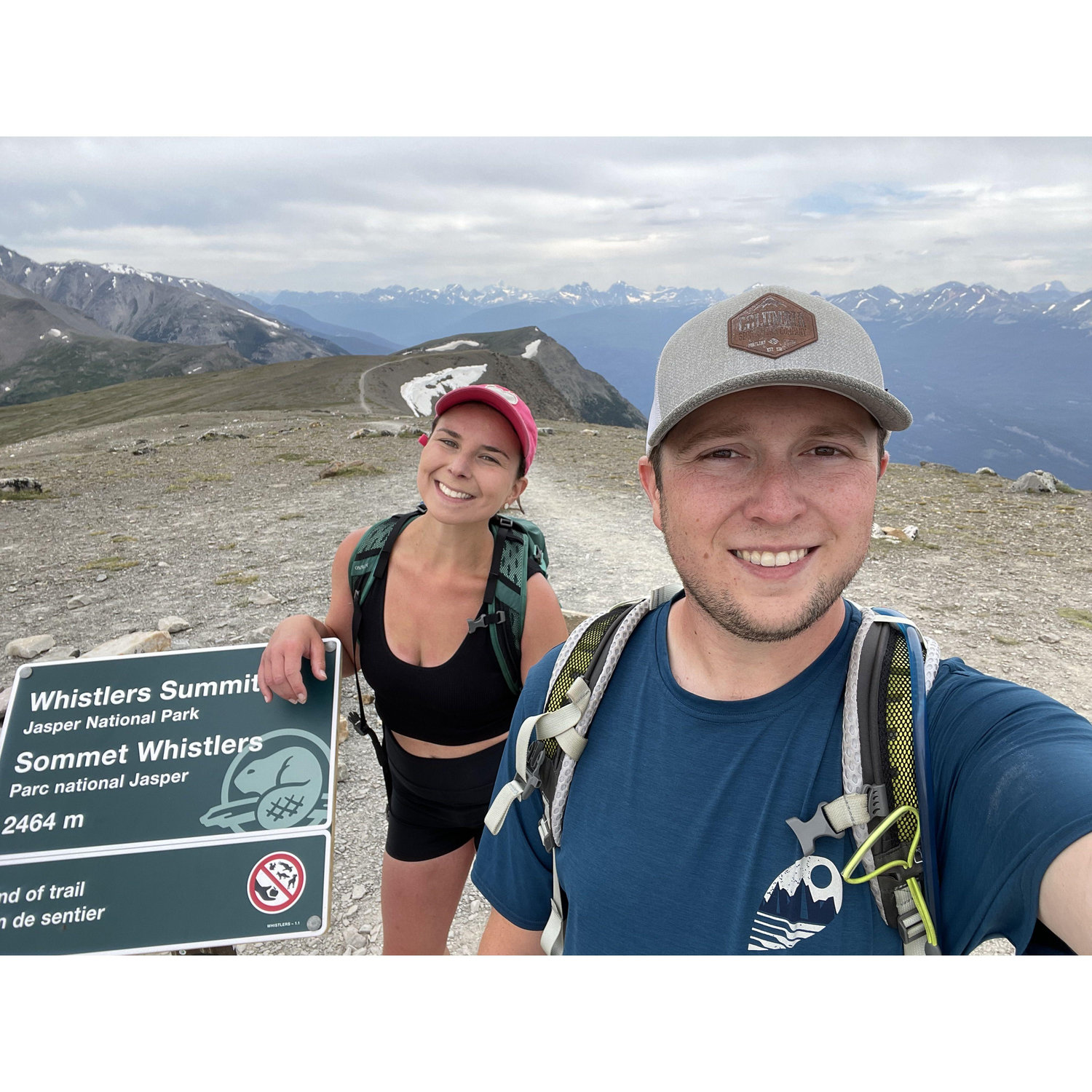 Reaching the top of a mountain after telling Katie its was only going to be a few miles... whoops