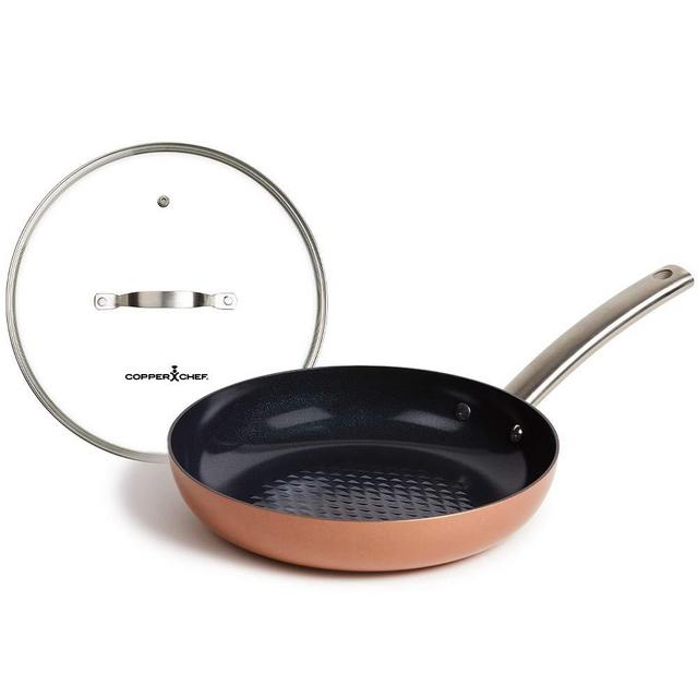 Copper Chef 10-Inch Frying Pan and lid Black Diamond with Non-Stick Coating, Induction Compatible Bottom, Large. Black Diamond Pan by Charles Oakley