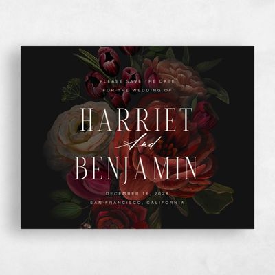 Black Magnet Wedding Save the Date - Malina Landscape